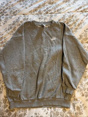 Nike Gray Crewneck Sweatshirt with White Logo